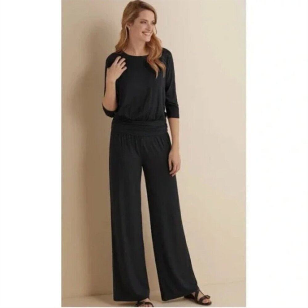 Soft Surroundings Women's Toujours Jumpsuit Black Size M